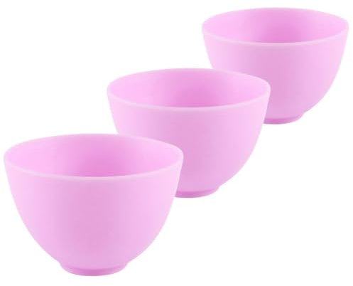Silicone Bowl Set - 3Pcs Mini Skincare Mixing Bowls for Facial Masks Creams and Lotions - Easy to Clean Portable and Versatile in Purple