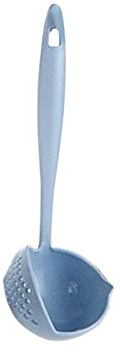 Mestolo da Cucina 2 in 1,Colino in Plastica, Cucchiaio Per Scolapasta Per Pentole Calde, Cucchiaio Per Scolapasta a Manico Lungo con Foro Per Appendere, Cucchiaio Per Scolapasta con Filtro(blue)