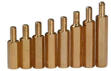 M2 M3 M4 Messing-Abstandshalter, Sechskant-Messing, männlich, weiblich, Abstandshalter, Platinenbolzen, lange sechseckige Messing-Leiterplatten-Abstandshalter, Abstandshalter, Schrauben(14mm,M4 10pcs)