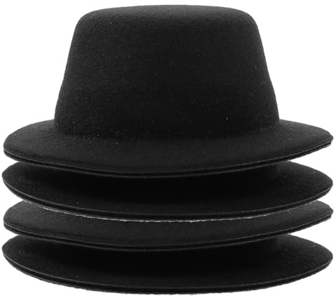 NOLITOY 4 Pack Mini-Hüte, kleine Jazz-Hut Basteln Dekoration Kleiner Schneemann Hut kleine Top Hut Topper für Haar-Accessoires
