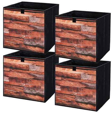 lavita Storage Box | faltbare Aufbewahrung Boxen 31 x 31 x 31 cm | Schubladen-Organizer Box| Ordnungssysteme fr Kleidung | Kleideraufbewahrung & Organisation | Retro-Board | 4 stck