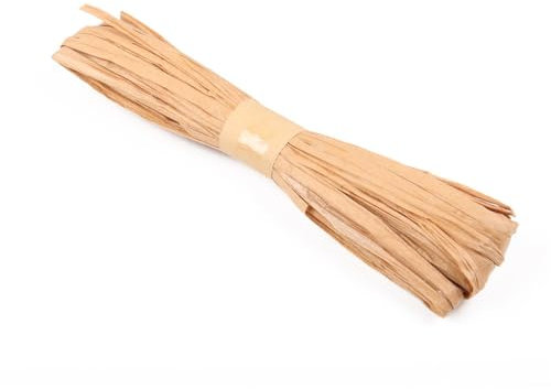 Wambere 20m Raffiabast,Naturbast Bast Raffia Bastband Natur Raffiabast Natur Florbast Raffiabast zum Basteln Für Geschenkbox Festival Geschenk Dekoration Verpackung,Braun
