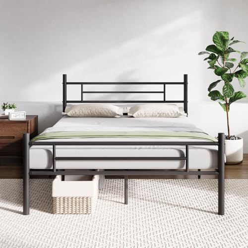 Novilla Full Size Bed Frame with Headboard and Footboard, 14 Inch Metal Platform Bed Frame, Under Bed Storage, Strong Metal Slats Support, Mattress Foundation No Box Spring Needed