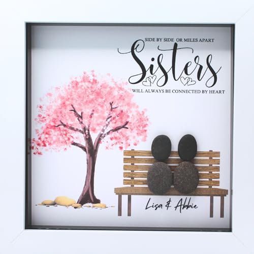 Personalised Sister Pebble Art Picture - Handmade Sister Birthday Gift, Unique and Sentimental gift from sister to sister