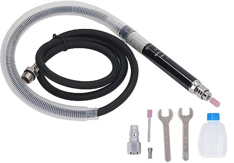 Pneumatisches Stiftschleifer Kit, Pneumatischer Bleistiftschleifer, Mikro Stabschleifer Set, Drehzahlverstellbarer Luftschleifer 65000 U/min 1/4 Zoll Einlass Schnitzwerkzeuge für Polieren, Bohren