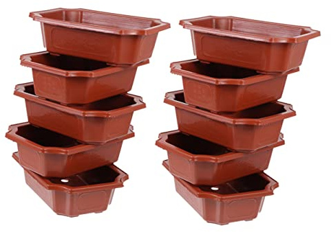 BESPORTBLE 10 Piezas Bandeja para Bonsáis Macetas de Plástico Gruesas Maceta de Interior para Paisajismo para Bonsái Accesorio de Jardinería