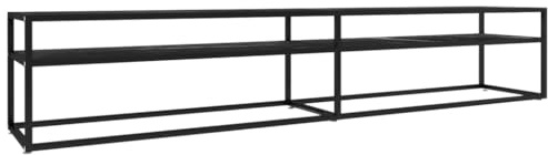 vidaXL TV-Schrank Schwarz Marmor-Optik 220x40x40,5 cm Hartglas