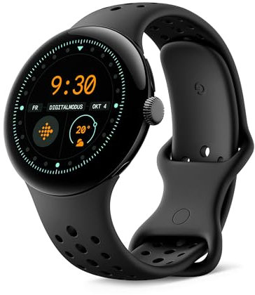Google Pixel Watch 3 (41 mm) - Cassa nero opaco - Cinturino nero ossidiana - Wi-Fi