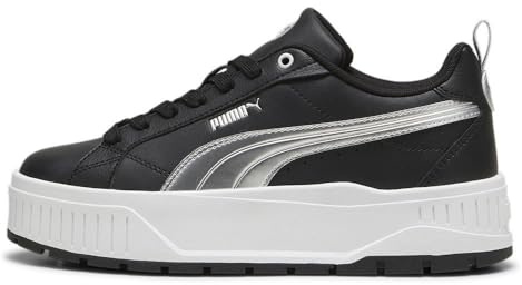 PUMA Carina L - Zapatillas de deporte bajas para mujer, Negro Plata Mate, 37.5 EU