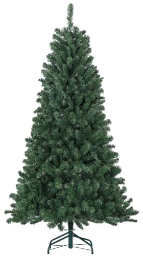 HOMCOM Árbol de Navidad 180 cm Artificial 760 Ramas Base Plegable Verde | Ramas de Alambre de Memoria, Árbol de Navideño para Salón