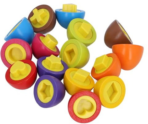 NOENNULL Set di Giocattoli per Uova Abbinate, 8 Pezzi Uova Abbinate in Legno Giocattoli per Bambini Colore Forma Ordinamento Apprendimento Interattivo Educativo Abilità Motoria Fine
