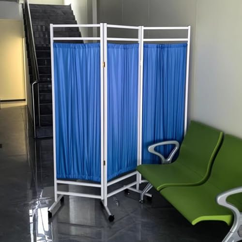 Privacy Partition,Rolling Medical Privacy Screen on Wheels, Foldable 3 4 5 Panel Room Divider, Movable Hospital Screens for Postpartum Centers/Tattoo Shop/Clinics(3 Panel)