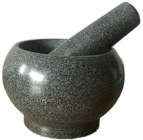 KHYTEBV Ensemble mortier et Pilon Mortier en Pierre pour broyer Les épices, Les assaisonnements, Les pâtes Ensemble mortier et Pilon