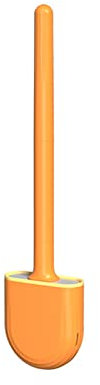 Spazzolone Wc Spazzola del water in silicone Prova di perdita d'acqua con base Silicone WC Testa piana Pennello a setole morbide flessibile con supporto for asciugatura rapida Scopino Per WC(Orange,Dr