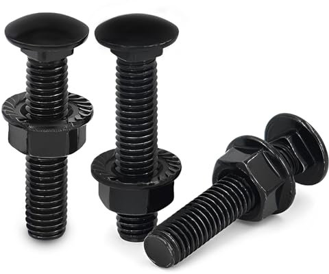 Lot de 30 vis de carrosserie M5 à tête plate M5 x 30 mm en acier inoxydable noir avec écrous à bride hexagonale DIN 6923 pour construction, machines industrielles