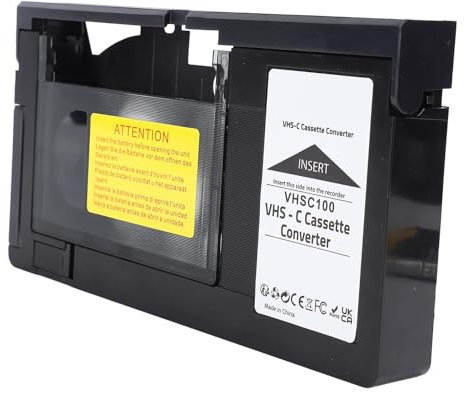 Juroupi Camcorder Cassette Adapter Box for VHS to for VHSC Cassette Converter Support Playback Recording One Key Control