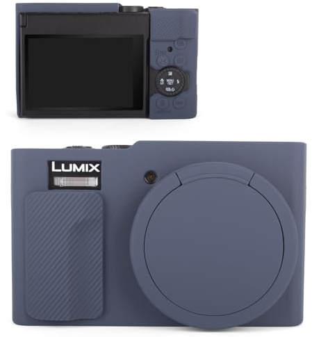 MUZIRI KINOKOO Silicone Case Compatible for Panasonic Lumix DC-TZ99 /ZS99Digital Camera - Soft Rubber DC-TZ99/ZS99Protective Cover with Removable Lens Cover - Anti-Slip & Anti-Scratch - Dark Blue