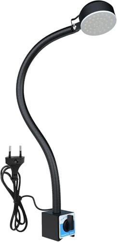 Magnetic Work Light,10W Magnetic Lamp, IP65 Water Proof Flexible Gooseneck Lamp 900 Lumens for Lathe Milling, Drill Press, Industrial Lighting [Energy Class A+++]