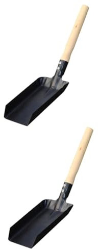 ULTECHNOVO 2 Pièces Pelle De Jardinage Pelle à La Main Portable Pelle pour Enlever Les Cendres Pelles à Tête Plate Pelle Bêche Pelles à Plantes Charbon Black Acier