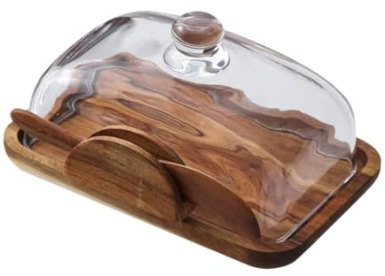 Cabilock Recipiente De Con Tapa De Soporte De Madera Para Almacenaje Cajas De Pan Para Cocina