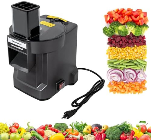 Kindevieft Robot Culinaire Professionnel, Coupe-Légumes électrique, Trancheur, Broyeur, Hachoir Multifonctionnel pour Concombres, Pommes de Terre, Carottes et Fruits,Grey