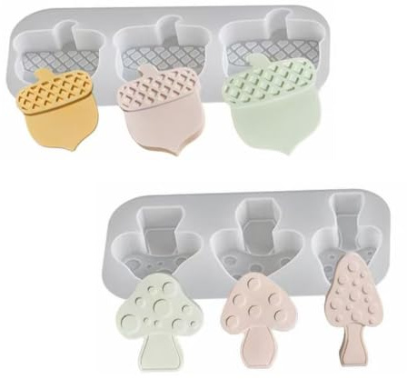 SVOCK Lot de 6 moul en silicone pour l'automne - Champignons et glands, bougies - Halloween