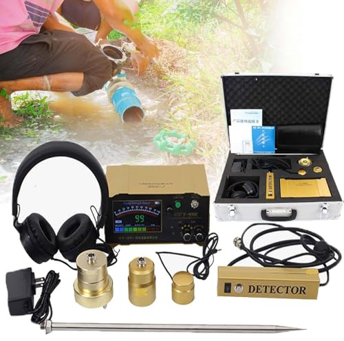 Detector De Fugas Agua En TuberíAs Sensibilidad Ajustable con Auriculares Alcance 3m Frecuencia Ajustable 1-4500hz, CancelacióN Ruido – 30h BateríA – para Fontaneros Municipios & Obras