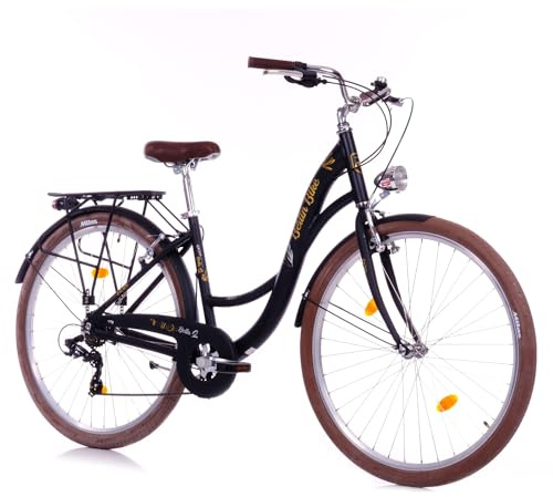 BERLIN BIKE Bella 2 Premium City Bike 28 Zoll Damenfahrrad Komfort Hollandrad Vintage Fahrrad, 7 Gang-Schaltung