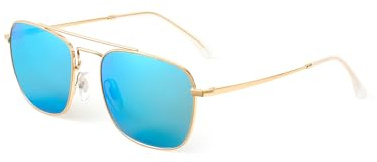 JIM HALO Gafas de Sol Retro Cuadradas Lente de Vidrio de Plano | Metal Anteojos Hombre Mujer,Almohadillas nasales cómodas