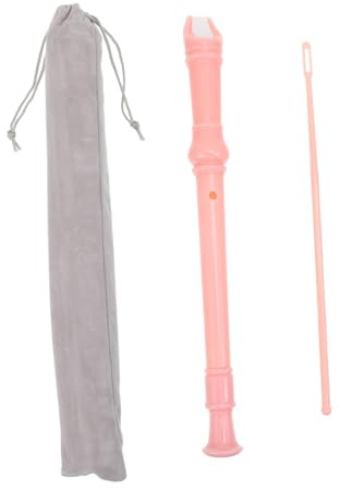DECOMELODY Abs Sopranblockflöte für Kinder mit Reinigungsstab Deutsches Griffsystem Rosa Kinder Blasinstrument für Koordination und Musikspielzeug