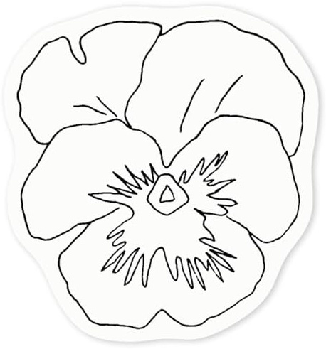 Azeeda 4 x 'Pansy' Clear Premium Vinyl Decal Stickers – Waterproof, Durable & Easy to Apply - for Car Bumpers, Windows, Bins & More - Small (50mm) (DC00055305)