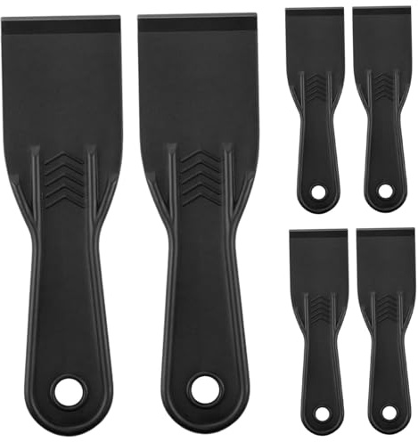 Raspador de plástico, raspador de espátula de plástico para masilla de 6 uds, espátula de masilla Flexible negra de 2 pulgadas, utilizado para reparar paredes, pegar yeso