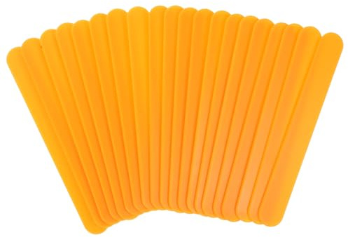 OSOLADY Juego de 20 Depresores Linguales Pediátricos de Plástico Naranja Mango Ergonómico para Higiene Bucal Entrenamiento Oral y Examen Dental