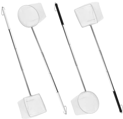 GMMG Kescher Aquarium, 4 Stück Mini Aquarium Kescher Klein, Fischnetz, Nylon, Schwarz Weiß