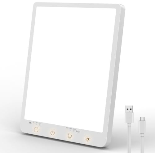 10000 Lux SAD Lamp with 3 Colour Modes,Timer,Brightness & Foldable Stand