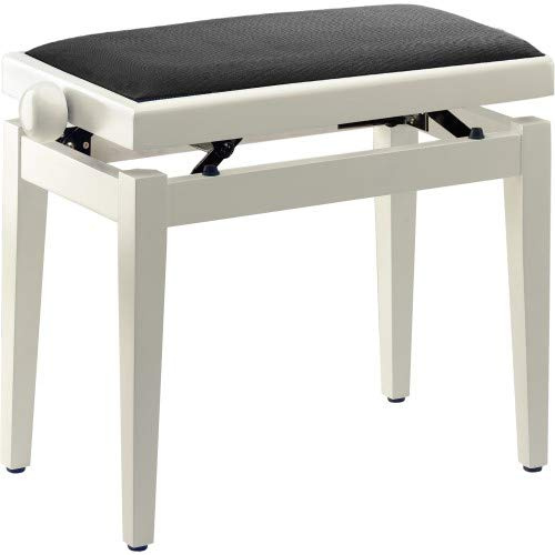 STAGG PB05 WHP VBK Klavierbank Weiß hochglanz + Velour schwarz