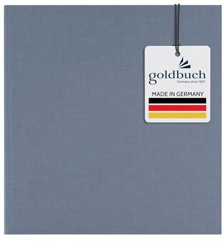 goldbuch 24607 Fotoalbum Summertime Trend 2, Fotobuch mit 60 weißen Seiten mit Pergamin Trennblätter, Erinnerungsalbum mit Leinen Einband, Foto Album zum Einkleben, Blau / Grau, 25 x 25 cm