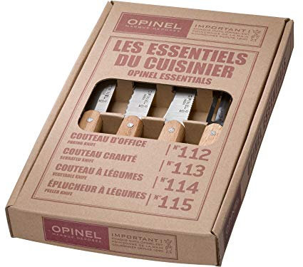 Opinel Küchenmesserset 4-teilig rostfrei Gemüsemesser Schälmesser 254152