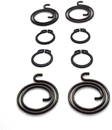 Reparatursatz für Türgriffe mit Federn und Sicherungsringen (4 Federn 2,25 Umdrehungen x 1,8 mm und 4 Sicherungsringe 13,7 mm Innendurchmesser)