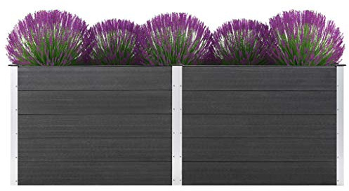 Garten-Hochbeet 250 x 100 x 91 cm WPC Grau