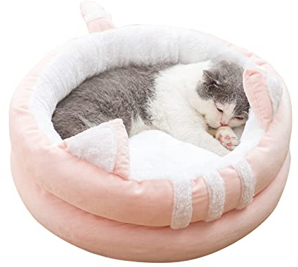 PETCUTE Katzenhöhle Katzenbett,Waschbar Katzenzelt Katzenkorb für Katzen und Hunde,Winter Hundebett,Haustiernest, das für Katzen, Kätzchen, Welpen,Bequeme Katzenkissen mit rutschfeste Unterseite