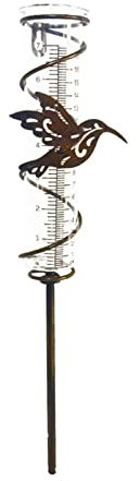 Regenmesser - Niederschlagsmesser 7 Zoll | Wetterfest Spiral Glas Niederschlagsmengenmesser | Abnehmbar Regenmesserrohr Für Gartenzaun Im Garten, Terrasse, Rasen, Hof