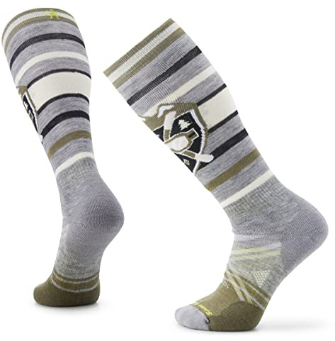 Smartwool Calcetines de esquí para hombre con borde alpino, Gris,claro, X-Large