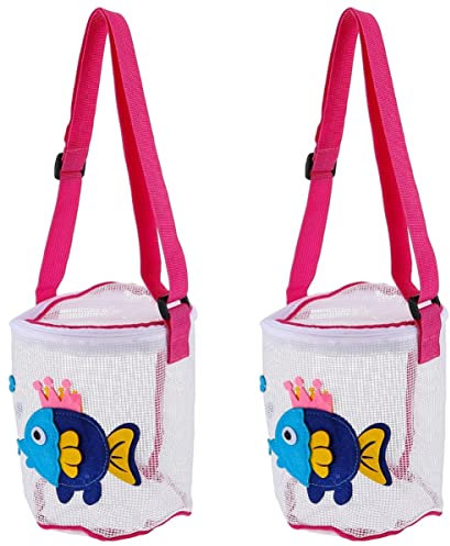 jojofuny 2stücke Strandspielzeug Tasche Für Junge Mädchen Einstellbare Reißverschlusstasche Netzstoff Für Muscheln Und Sandspielzeug Für Sommerurlaub Am Strand Und Beim Spielen Im
