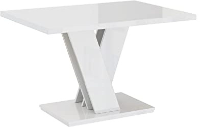 MEBLINI Couchtisch Wohnzimmer - Wohnzimmertisch Modern - Sofatisch Wohnzimmer - Stubentisch - Kaffeetisch - Coffee Table for Living Room - MASIV - 100x70x60cm - Weiß Hochglanz