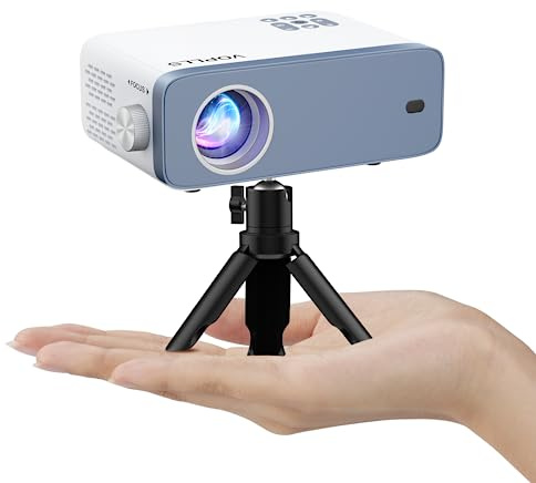 Mini Projector, VOPLLS 1080P Full HD Supported Video Projector, Portable Outdoor Home Theater Movie Projector, 50% Zoom, Compatible with HDMI, USB, AV, Smartphone/Tablet/Laptop/PC/TV Box
