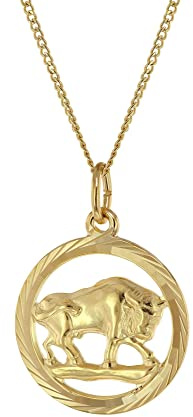 trendor Halskette mit Stier Sternzeichen 333 Gold Ø 16 mm 41980-05-40