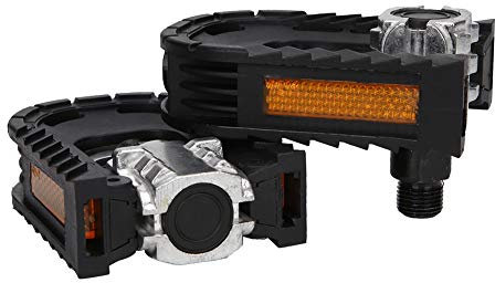 KIMISS Klappbarer Fahrradsitz und Pedale, Aluminium-Fahrradpedal, Schwarze Aluminiumlegierung, 1 Paar Faltbare Aluminiumlegierungs-Straßen-Mountainbike-Pedale, Leichte Lagerpedale für