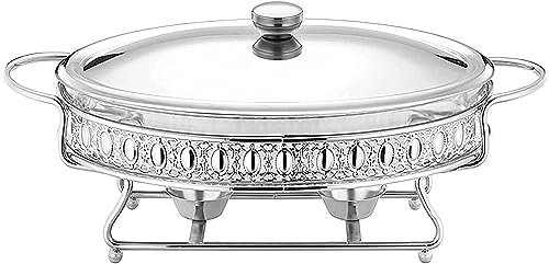 XENITE Stainless Steel Chafing Dish 2 Quart Full Size Buffet Chafer Set With Water Pan, Food Pan, Fuel Holder And Lid For Buffet, Weddings, Parties (Color : Gold, Size : 3L)