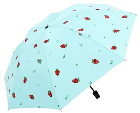 Golfschirme Regenschirm, Cartoon-Obst-Regenschirm, Transparent, Faltbar, Automatischer Regenschirm Für Kinder Und Damen, UV-Regenschirm Familien Regenschirm (Color : Blue, Size : 27 * 5cm)